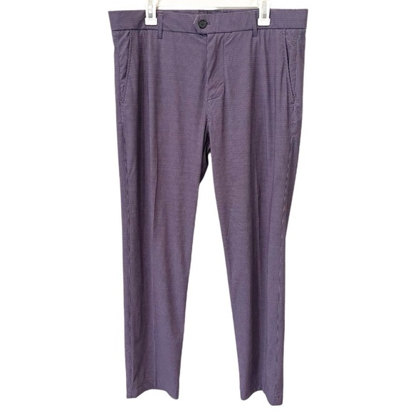 Greyson Pants Men's 35x32 Purple Geometric Slacks Night Out Office Workwear Golf - Picture 1 of 9